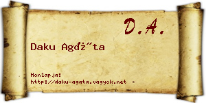 Daku Agáta névjegykártya